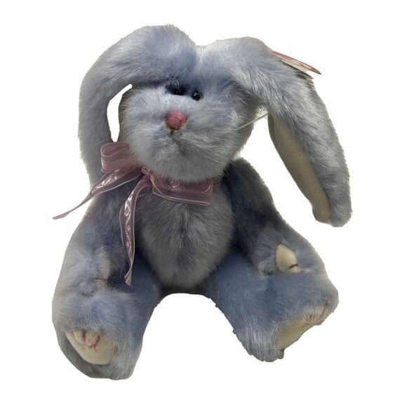 TY Jointed Beanie Babies Easter Bunny Azalea 1993 Purple Rabbit Attic Collection - Picture 1 of 8